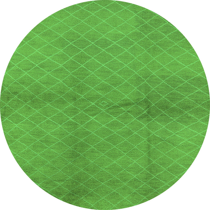 Round Solid Green Modern Rug, urb600grn