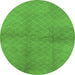 Round Solid Green Modern Rug, urb600grn