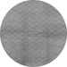 Round Machine Washable Solid Gray Modern Rug, wshurb600gry