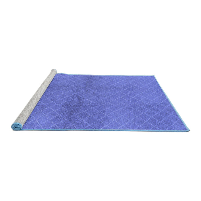 Sideview of Machine Washable Solid Blue Modern Rug, wshurb600blu