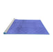 Sideview of Machine Washable Solid Blue Modern Rug, wshurb600blu