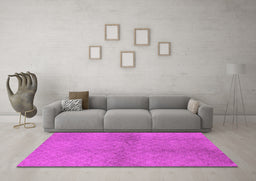 Machine Washable Solid Pink Modern Rug in a Living Room, wshurb600pnk