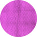 Round Machine Washable Solid Pink Modern Rug, wshurb600pnk