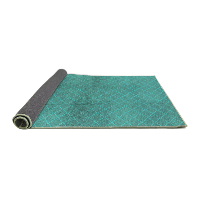 Sideview of Solid Turquoise Modern Rug, urb600turq