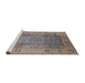 Sideview of Machine Washable Industrial Modern Mauve Taupe Purple Rug, wshurb601