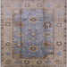 Square Mid-Century Modern Mauve Taupe Purple Oriental Rug, urb601