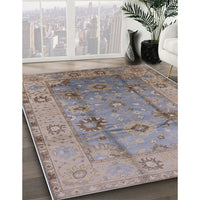 Mid-Century Modern Mauve Taupe Purple Oriental Rug, urb601