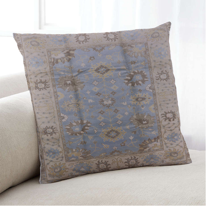 Lifestyle Image of Mid-Century Modern Urban Square Mauve Taupe Purple Throw Pillow, 18 inch by 18 inch, pwurb601