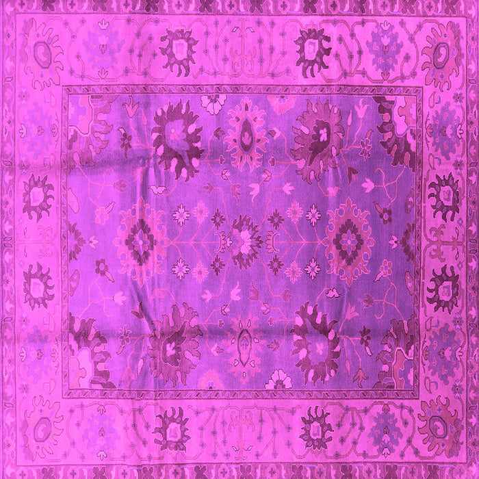 Square Machine Washable Oriental Pink Traditional Rug, wshurb601pnk