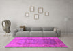 Machine Washable Oriental Pink Traditional Rug in a Living Room, wshurb601pnk