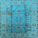 Square Oriental Light Blue Traditional Rug, urb601lblu