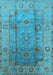 Oriental Light Blue Traditional Rug, urb601lblu