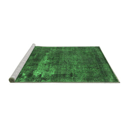 Sideview of Machine Washable Persian Green Bohemian Area Rugs, wshurb602grn