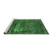 Sideview of Machine Washable Persian Green Bohemian Area Rugs, wshurb602grn