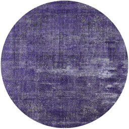 Round Machine Washable Industrial Modern Purple Rug, wshurb602