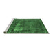 Sideview of Machine Washable Persian Emerald Green Bohemian Area Rugs, wshurb602emgrn