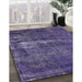 Mid-Century Modern Purple Persian Rug in Family Room, urb602