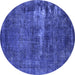 Round Persian Blue Bohemian Rug, urb602blu