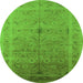 Round Oriental Green Industrial Rug, urb603grn