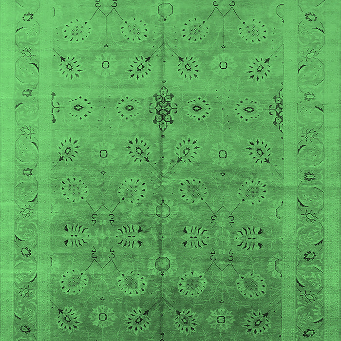 Machine Washable Oriental Emerald Green Industrial Area Rugs, wshurb603emgrn