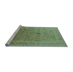 Sideview of Machine Washable Oriental Light Blue Industrial Rug, wshurb603lblu