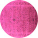 Round Oriental Pink Industrial Rug, urb603pnk