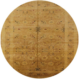 Round Machine Washable Industrial Modern Dark Orange Rug, wshurb603