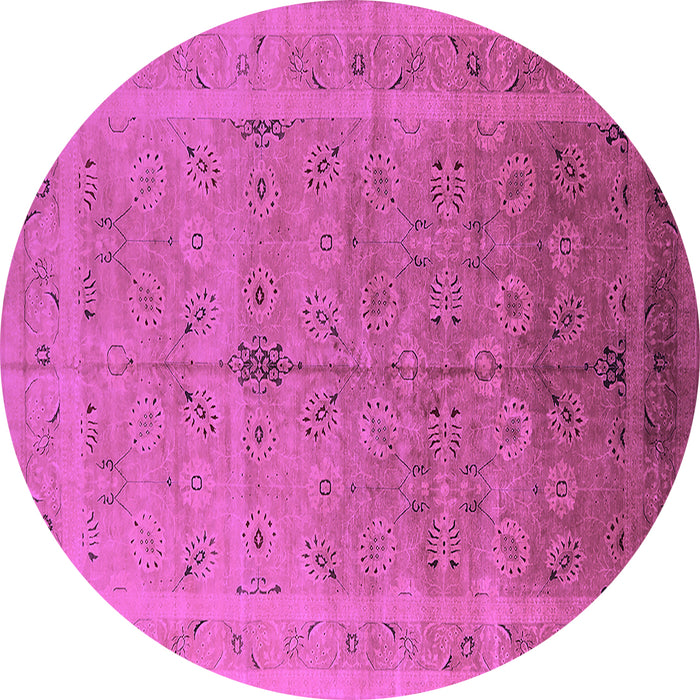 Round Machine Washable Oriental Purple Industrial Area Rugs, wshurb603pur