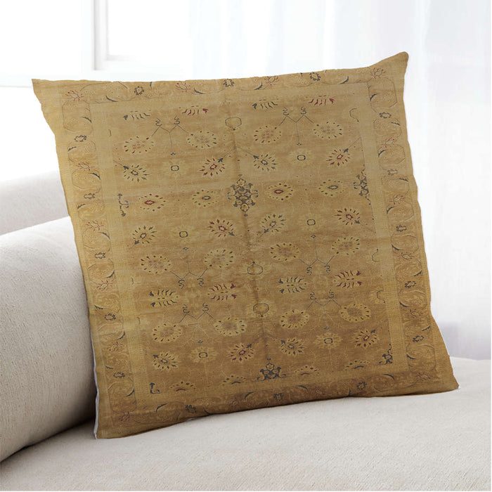 Lifestyle Image of Mid-Century Modern Urban Square Dark Orange Throw Pillow, 18 inch by 18 inch, pwurb603