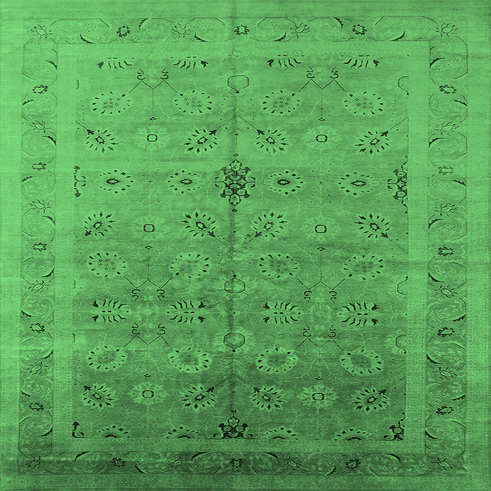 Square Oriental Emerald Green Industrial Rug, urb603emgrn