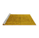 Sideview of Machine Washable Oriental Yellow Industrial Rug, wshurb603yw