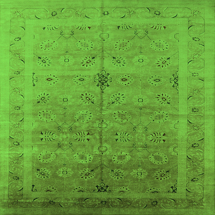 Square Oriental Green Industrial Rug, urb603grn
