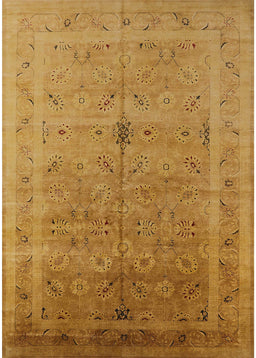 Mid-Century Modern Dark Orange Oriental Rug, urb603