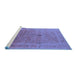 Sideview of Machine Washable Oriental Blue Industrial Rug, wshurb603blu