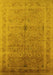 Machine Washable Oriental Yellow Industrial Rug, wshurb603yw