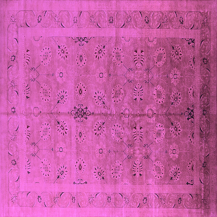Square Machine Washable Oriental Purple Industrial Area Rugs, wshurb603pur