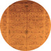 Round Oriental Orange Industrial Rug, urb603org