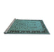 Sideview of Machine Washable Oriental Light Blue Traditional Rug, wshurb604lblu