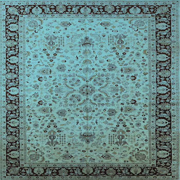 Square Oriental Light Blue Traditional Rug, urb604lblu