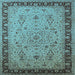 Square Oriental Light Blue Traditional Rug, urb604lblu