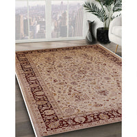 Mid-Century Modern Sienna Brown Oriental Rug, urb604