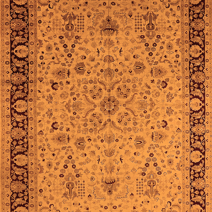 Machine Washable Oriental Orange Traditional Area Rugs, wshurb604org