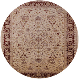Round Machine Washable Industrial Modern Sienna Brown Rug, wshurb604