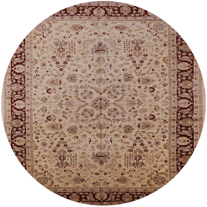 Round Machine Washable Industrial Modern Sienna Brown Rug, wshurb604