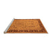 Sideview of Machine Washable Oriental Orange Traditional Area Rugs, wshurb604org