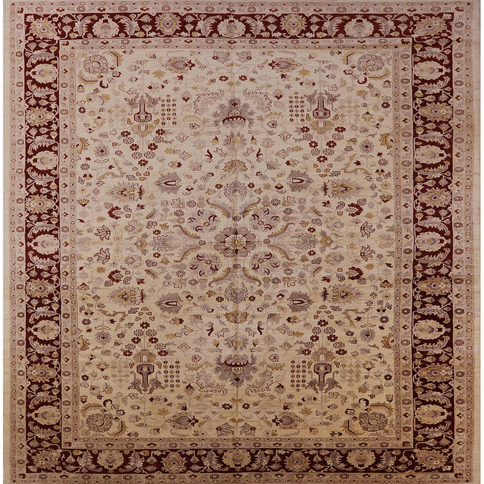 Square Mid-Century Modern Sienna Brown Oriental Rug, urb604