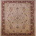 Square Mid-Century Modern Sienna Brown Oriental Rug, urb604