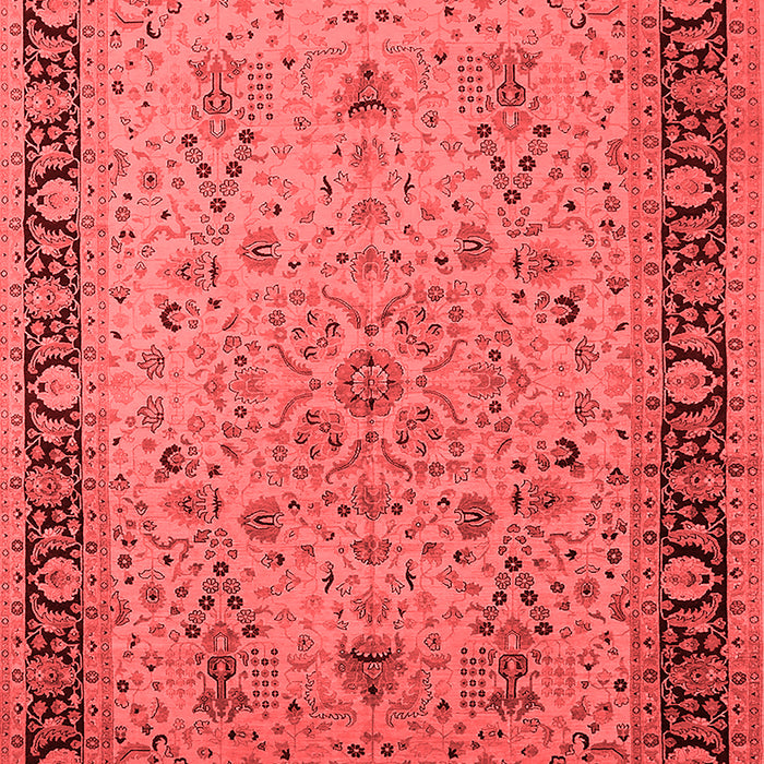 Machine Washable Oriental Red Traditional Rug, wshurb604red