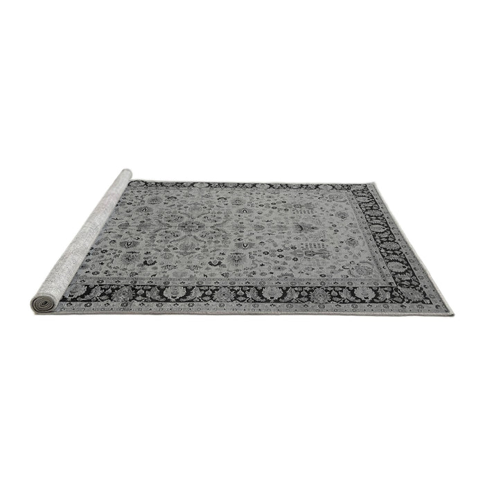 Sideview of Machine Washable Oriental Gray Traditional Rug, wshurb604gry