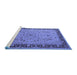 Sideview of Machine Washable Oriental Blue Traditional Rug, wshurb604blu